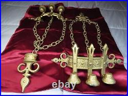 Vintage Gold Sexton Dungeon Castle Gothic Midieval Candelabra Candle Holders