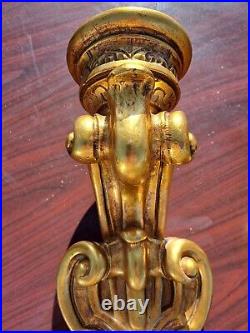 Vintage Hand Carved Gold Gilt Candle Scones