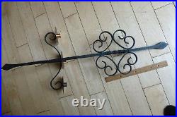 Vintage Hand Wrought Iron Candle holder wall Sconce Brass & copper twisted swirl