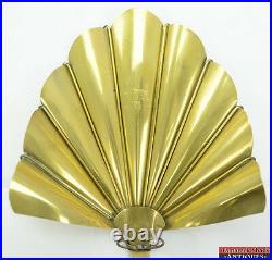 Vintage Hart Associates Handcrafted Brass Fan Wall Candle Stick Holder Sconce