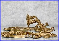 Vintage Hollywood Regency Gold Gilded Candlestick Wall Sconces A Pair