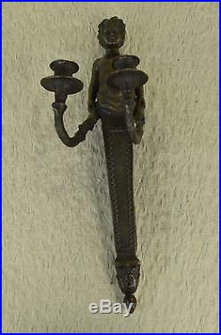 Vintage Hollywood Regency Vitaleh Wall Sconce Candle Holder Bronze/Brass