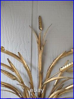 Vintage Hollywood Regency Wall Italy Sheaf Wheat mid century wall candle sconce