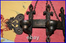 Vintage Homco Gothic Medieval Wall Hanging Candlestick Holder Holds 3 Candles