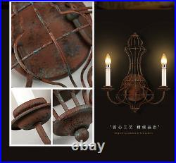 Vintage Industrial Candle Holder Wall Sconce Weathered Rust Finish E14 Wall Lamp