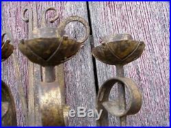 Vintage Iron Wall Candle Sconce Candleabra Gothic 5 Arms Spain 15 lbs 24 T