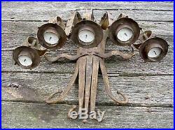 Vintage Iron Wall Candle Sconce Candleabra Gothic 5 Arms Spain 15 lbs 24 T