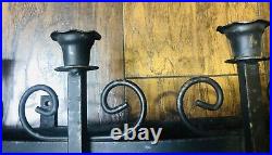 Vintage Iron Wall Sconces/candle Holders/medieval Gothic Brutalist Candelabra