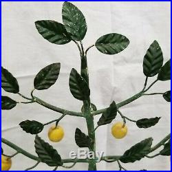 Vintage Italian Potted Lemon Tree Tole Toleware Candle Wall Hanging Decor 17x20