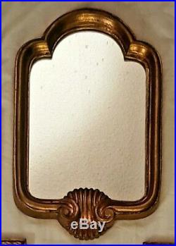 Vintage Italy 12pc Lot Gold Wall Decor Shelf Mirror Plaques Candle holders Vase