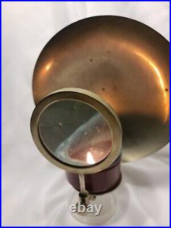 Vintage Medical Optical Candle Wall Sconce Magnifying Glass Parabolic Reflector