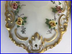 Vintage Meissen Dresden Porcelain Candle Wall Sconces Pair
