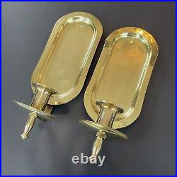 Vintage Mid Century Brass Candle Wall Sconces Set Of 2 Made In Hong Kong