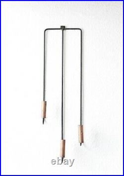 Vintage Mid century modern Iron + Copper hanging wall candlestick holder