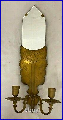 Vintage Mirror Wall Sconce Cool Acorn Shape 2 Candle Holders