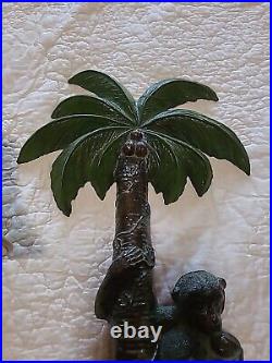 Vintage Monkey Palm Tree Two Light Wall Sconce Electric Candlebrea Set Of 2