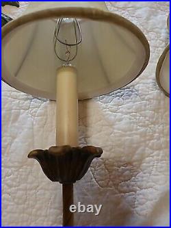 Vintage Monkey Palm Tree Two Light Wall Sconce Electric Candlebrea Set Of 2