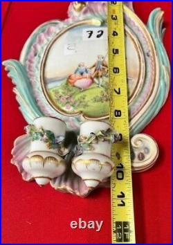 Vintage PAIR OF MEISSEN Double Candlestick Wall CANDLEHOLDERS Beautiful & Rare