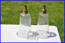 Vintage Pair (2) Brass Wall NO Sconces Candle Holders GLASS SHADES ONLY