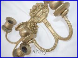 Vintage Pair 2 pcs set of Germany brass sconces wall candle holders