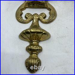 Vintage Pair Brass Wall Sconce Candle Holders 2 Arm