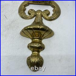 Vintage Pair Brass Wall Sconce Candle Holders 2 Arm