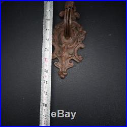Vintage Pair Cast Iron Wall Sconces with 5 Candle Holders ea. Ornate Floral Design