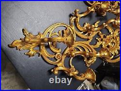 Vintage Pair Of 1978 Syroco Home Interiors #4048 Ornate Gold 5 Arm Wall Sconce