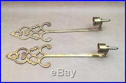 Vintage Pair Of 21 Solid Brass Candle Holder Wall Sconces Home Decoration