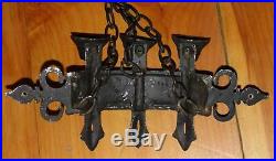 Vintage Pair Sexton Black Metal Candle Holders Wall Sconces Gothic Medieval 1967