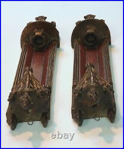 Vintage Pair of BORGHESE GOTHIC REVIVAL Scones Wall Candle Holders