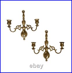 Vintage Pair of Brass Ornate Candle Holders/Wall Sconces Made in England