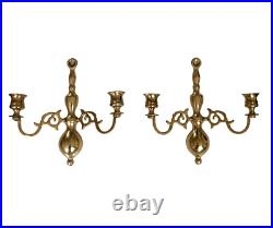 Vintage Pair of Brass Ornate Candle Holders/Wall Sconces Made in England