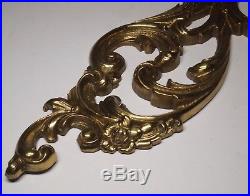Vintage Pair of Ornate Brass 2-Arm Wall Sconces Candle Holders 19'' High