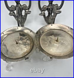 Vintage Pewter Ornate Wall Candle Holders Set of 2