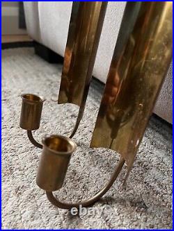 Vintage Pierre Forssell Pair of Brass Wall Lamps Reflex Skultuna, Sweden