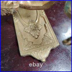 Vintage Putti Cherub Brass Wall Mounted Sconce Candle Holder Angels Boy Italy