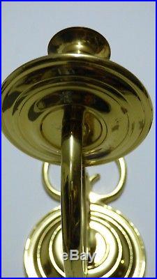 Vintage Set 2 Williamsburg Restoration Brass Wall Sconce Candle Holders CW16-3