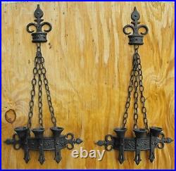 Vintage Sexton gothic medieval candle holders wall sconces 1967 Halloween NICE+