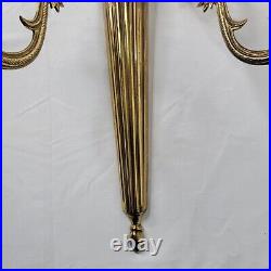 Vintage Solid Brass Double Arm Wall Candelabra
