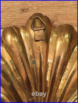 Vintage Solid Brass Shell Wall Mount Candle Sconces Set of 2 (7 x 8) India