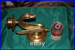 Vintage Style Hollywood Regency Brass Swan Duck Candle Holder Wall Sconce