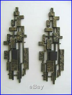 Vintage Syroco Brutalist Wall Sconce Candle Holders