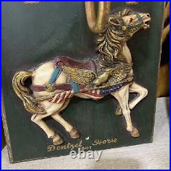 Vintage The Great American Carousel Horse Coney Island Wall Mount Candle Holders