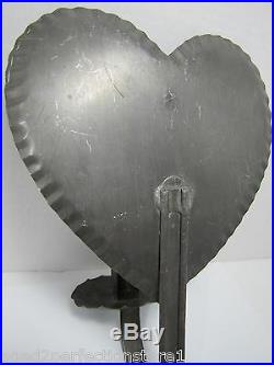 Vintage Tin HEART Shape Candlestick Holder primitive style candle wall sconce
