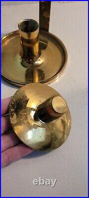 Vintage Tommi Parzinger Brass Candle Wall Sconce With Glass Hurricane