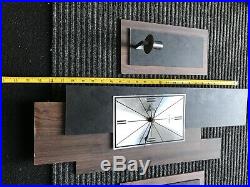 Vintage Verichron 1960s Floating Panel Wall Clock Brown Black With Candle Holders