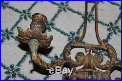 Vintage Victorian Gothic Wall Mounted Sconce Candle Holder-Cast Metal-Holds 2