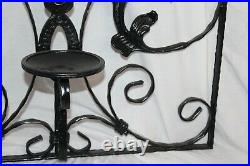 Vintage Victorian Style Wrought Iron Metal Wall Mounted Candle Holder Scrolls