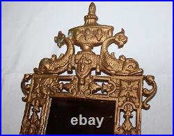 Vintage Victorian candle sconce mirror candle brass bronze dolphin koi fish set